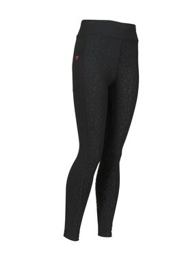 Aubrion Shires Black Leopard Print Non-Stop Young Rider Age 9-10 Riding Tights